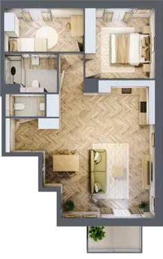 3 pokoje, mieszkanie 66,28 m², piętro 3, oferta nr C20, Osiedle Kompas, Gdańsk, Orunia Górna-Gdańsk Południe, Maćkowy, ul. Czerska 35