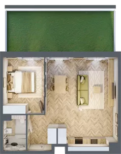 2 pokoje, apartament 50,97 m², parter, oferta nr C34, Osiedle Kompas, Gdańsk, Orunia Górna-Gdańsk Południe, Maćkowy, ul. Czerska 35
