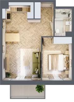 2 pokoje, mieszkanie 44,49 m², piętro 3, oferta nr C79, Osiedle Kompas, Gdańsk, Orunia Górna-Gdańsk Południe, Maćkowy, ul. Czerska 35