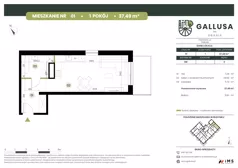 1 pokój, mieszkanie 37,49 m², parter, oferta nr GAL1.1, Osiedle Gallusa, Katowice, Brynów-Osiedle Zgrzebnioka, Brynów, ul. Józefa Gallusa 10B i 12B