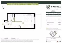 1 pokój, mieszkanie 30,30 m², parter, oferta nr GAL1.2, Osiedle Gallusa, Katowice, Brynów-Osiedle Zgrzebnioka, Brynów, ul. Józefa Gallusa 10B i 12B