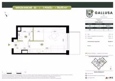1 pokój, mieszkanie 30,05 m², parter, oferta nr GAL1.92, Osiedle Gallusa, Katowice, Brynów-Osiedle Zgrzebnioka, Brynów, ul. Józefa Gallusa 10B i 12B