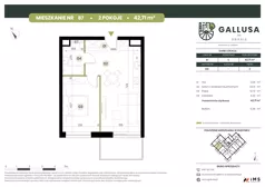 2 pokoje, mieszkanie 42,71 m², parter, oferta nr GAL1.87, Osiedle Gallusa, Katowice, Brynów-Osiedle Zgrzebnioka, Brynów, ul. Józefa Gallusa 10B i 12B
