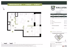 2 pokoje, mieszkanie 37,29 m², piętro 6, oferta nr GAL1.138, Osiedle Gallusa, Katowice, Brynów-Osiedle Zgrzebnioka, Brynów, ul. Józefa Gallusa 10B i 12B