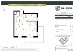3 pokoje, mieszkanie 50,59 m², parter, oferta nr GAL1.5, Osiedle Gallusa, Katowice, Brynów-Osiedle Zgrzebnioka, Brynów, ul. Józefa Gallusa 10B i 12B