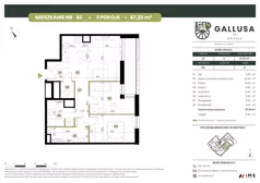 3 pokoje, mieszkanie 67,23 m², piętro 10, oferta nr GAL1.82, Osiedle Gallusa, Katowice, Brynów-Osiedle Zgrzebnioka, Brynów, ul. Józefa Gallusa 10B i 12B