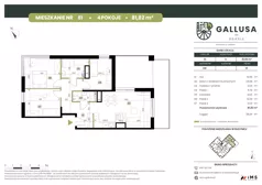 4 pokoje, mieszkanie 81,82 m², piętro 10, oferta nr GAL1.81, Osiedle Gallusa, Katowice, Brynów-Osiedle Zgrzebnioka, Brynów, ul. Józefa Gallusa 10B i 12B