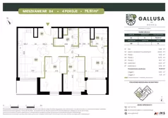 4 pokoje, mieszkanie 75,51 m², piętro 10, oferta nr GAL1.84, Osiedle Gallusa, Katowice, Brynów-Osiedle Zgrzebnioka, Brynów, ul. Józefa Gallusa 10B i 12B