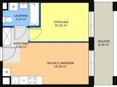 2 pokoje, mieszkanie 34,49 m², piętro 2, oferta nr 139, Krakowskie Tarasy V, Wrocław, Przedmieście Oławskie, Krzyki, ul. Krakowska 88