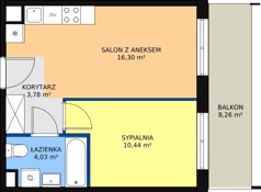 2 pokoje, mieszkanie 34,52 m², piętro 4, oferta nr 148, Krakowskie Tarasy V, Wrocław, Przedmieście Oławskie, Krzyki, ul. Krakowska 88