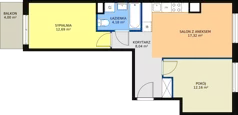 3 pokoje, mieszkanie 54,35 m², piętro 6, oferta nr 180, Krakowskie Tarasy V, Wrocław, Przedmieście Oławskie, Krzyki, ul. Krakowska 88