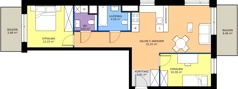3 pokoje, mieszkanie 64,39 m², piętro 3, oferta nr GAL1.32, Osiedle Gallusa, Katowice, Brynów-Osiedle Zgrzebnioka, Brynów, ul. Józefa Gallusa 10B i 12B