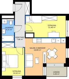 3 pokoje, mieszkanie 54,17 m², piętro 6, oferta nr GAL1.137, Osiedle Gallusa, Katowice, Brynów-Osiedle Zgrzebnioka, Brynów, ul. Józefa Gallusa 10B i 12B