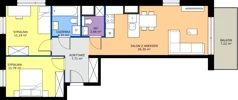 3 pokoje, mieszkanie 63,96 m², piętro 1, oferta nr GAL1.101, Osiedle Gallusa, Katowice, Brynów-Osiedle Zgrzebnioka, Brynów, ul. Józefa Gallusa 10B i 12B
