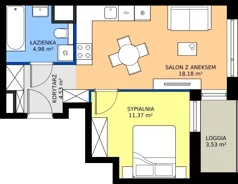 2 pokoje, mieszkanie 39,23 m², piętro 7, oferta nr GAL1.60, Osiedle Gallusa, Katowice, Brynów-Osiedle Zgrzebnioka, Brynów, ul. Józefa Gallusa 10B i 12B