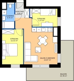 3 pokoje, mieszkanie 50,59 m², parter, oferta nr GAL1.5, Osiedle Gallusa, Katowice, Brynów-Osiedle Zgrzebnioka, Brynów, ul. Józefa Gallusa 10B i 12B