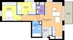 3 pokoje, mieszkanie 64,70 m², piętro 7, oferta nr GAL1.142, Osiedle Gallusa, Katowice, Brynów-Osiedle Zgrzebnioka, Brynów, ul. Józefa Gallusa 10B i 12B