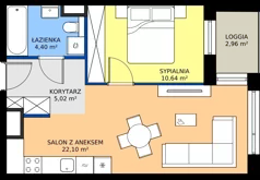 2 pokoje, mieszkanie 42,30 m², piętro 7, oferta nr GAL1.147, Osiedle Gallusa, Katowice, Brynów-Osiedle Zgrzebnioka, Brynów, ul. Józefa Gallusa 10B i 12B