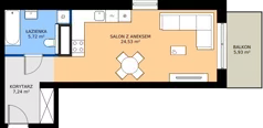 1 pokój, mieszkanie 37,49 m², parter, oferta nr GAL1.1, Osiedle Gallusa, Katowice, Brynów-Osiedle Zgrzebnioka, Brynów, ul. Józefa Gallusa 10B i 12B