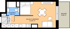 1 pokój, mieszkanie 30,30 m², parter, oferta nr GAL1.2, Osiedle Gallusa, Katowice, Brynów-Osiedle Zgrzebnioka, Brynów, ul. Józefa Gallusa 10B i 12B