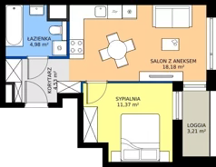 2 pokoje, mieszkanie 39,22 m², piętro 6, oferta nr GAL1.52, Osiedle Gallusa, Katowice, Brynów-Osiedle Zgrzebnioka, Brynów, ul. Józefa Gallusa 10B i 12B