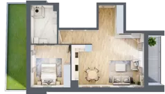 2 pokoje, mieszkanie 58,21 m², parter, oferta nr 1, Okrzei 9, Mińsk Mazowiecki, ul. Stefana Okrzei 9