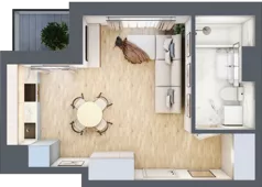 1 pokój, mieszkanie 28,30 m², parter, oferta nr 40, Okrzei 9, Mińsk Mazowiecki, ul. Stefana Okrzei 9