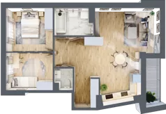 3 pokoje, mieszkanie 66,74 m², piętro 1, oferta nr 42, Okrzei 9, Mińsk Mazowiecki, ul. Stefana Okrzei 9