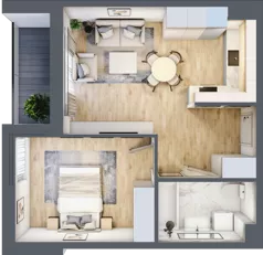 2 pokoje, mieszkanie 41,71 m², piętro 1, oferta nr 47, Okrzei 9, Mińsk Mazowiecki, ul. Stefana Okrzei 9