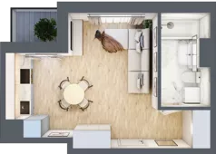 1 pokój, mieszkanie 28,30 m², piętro 1, oferta nr 54, Okrzei 9, Mińsk Mazowiecki, ul. Stefana Okrzei 9