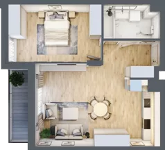 2 pokoje, mieszkanie 51,17 m², piętro 2, oferta nr 12, Okrzei 9, Mińsk Mazowiecki, ul. Stefana Okrzei 9