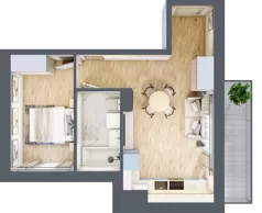 2 pokoje, mieszkanie 36,13 m², piętro 2, oferta nr 58, Okrzei 9, Mińsk Mazowiecki, ul. Stefana Okrzei 9