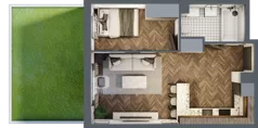 2 pokoje, mieszkanie 38,48 m², parter, oferta nr M5, Tuwima 13, Mińsk Mazowiecki, Cegłów, ul. Juliana Tuwima 13