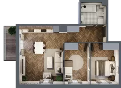 3 pokoje, mieszkanie 57,15 m², piętro 1, oferta nr M41, Tuwima 13, Mińsk Mazowiecki, Cegłów, ul. Juliana Tuwima 13