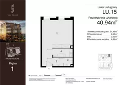 Lokal użytkowy 40,94 m², oferta nr LU.15, Sky Trust III lokale użytkowe, Kielce, Bocianek, al. Solidarności 32 B