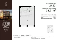 Lokal użytkowy 34,21 m², oferta nr LU.23, Sky Trust III lokale użytkowe, Kielce, Bocianek, al. Solidarności 32 B