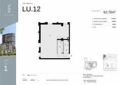 Lokal użytkowy 62,76 m², oferta nr LU12, Sky Trust etap II lokale użytkowe, Kielce, Bocianek, al. Solidarności / ul. Świętokrzyska