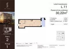 1 pokój, lokal inwestycyjny 30,22 m², piętro 2, oferta nr L.11, Sky Trust III - lokale inwestycyjne, Kielce, Bocianek, al. Solidarności 32 B