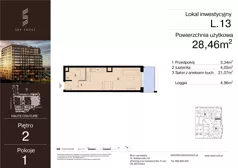 1 pokój, lokal inwestycyjny 28,46 m², piętro 2, oferta nr L.13, Sky Trust III - lokale inwestycyjne, Kielce, Bocianek, al. Solidarności 32 B