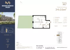 2 pokoje, mieszkanie 34,03 m², parter, oferta nr M7, Massalskiego Trust etap II, Kielce, Ślichowice, ul. Massalskiego