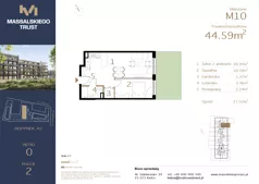 2 pokoje, mieszkanie 44,59 m², parter, oferta nr M10, Massalskiego Trust etap II, Kielce, Ślichowice, ul. Massalskiego