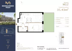 2 pokoje, mieszkanie 33,83 m², piętro 1, oferta nr M20, Massalskiego Trust etap II, Kielce, Ślichowice, ul. Massalskiego