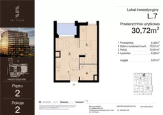 2 pokoje, lokal inwestycyjny 30,72 m², piętro 2, oferta nr L.7, Sky Trust III - lokale inwestycyjne, Kielce, Bocianek, al. Solidarności 32 B