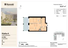 2 pokoje, lokal inwestycyjny 39,87 m², parter, oferta nr A.12U, Koronki Apartamenty Korfantego, Katowice, Wełnowiec-Józefowiec, al. Wojciecha Korfantego 125a