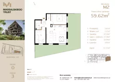 3 pokoje, mieszkanie 59,62 m², parter, oferta nr M2, Massalskiego Trust, Kielce, Ślichowice, ul. Massalskiego