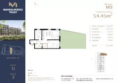 3 pokoje, mieszkanie 54,45 m², parter, oferta nr M9, Massalskiego Trust etap II, Kielce, Ślichowice, ul. Massalskiego