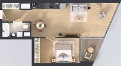 2 pokoje, apartament 51,84 m², piętro 8, oferta nr M.43, O27 Apartamenty Opolska, Katowice, Śródmieście, ul. Opolska 27