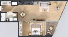 2 pokoje, mieszkanie 52,49 m², piętro 9, oferta nr M.61, O27 Apartamenty Opolska, Katowice, Śródmieście, ul. Opolska 27
