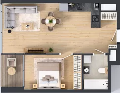 2 pokoje, mieszkanie 47,76 m², piętro 9, oferta nr M.66, O27 Apartamenty Opolska, Katowice, Śródmieście, ul. Opolska 27