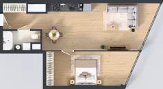 2 pokoje, apartament 57,22 m², piętro 17, oferta nr M.205, O27 Apartamenty Opolska, Katowice, Śródmieście, ul. Opolska 27